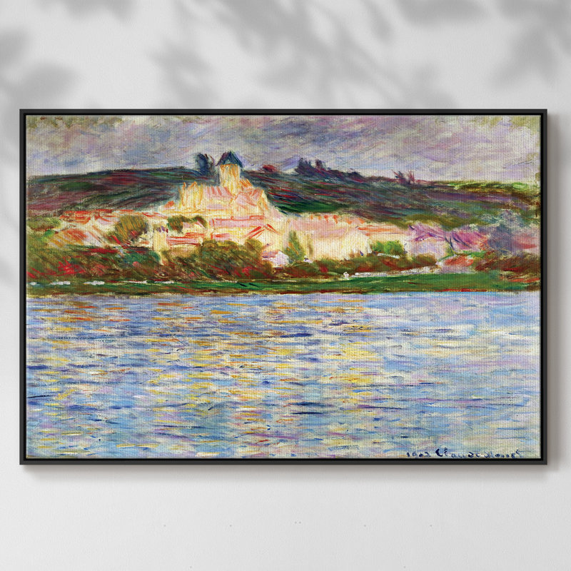 Vetheuil, 1902, reproduction d'art sur toile, H 27 po x l 41 po x P 2 po, Noir