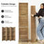 Paravent avec tablettes, écran en bois pliable de 5,6 pi avec charnières doubles-1152288714-1152288715