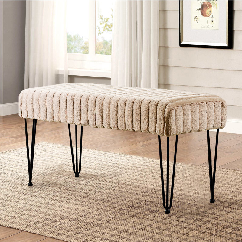 Dugan Upholstered Ottoman, Bleached Sand 