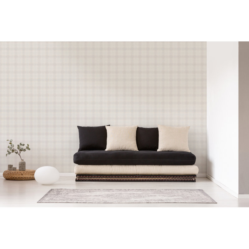 Maison Charme Check Motif 10.05m x 53cm Wallpaper Roll, Cream