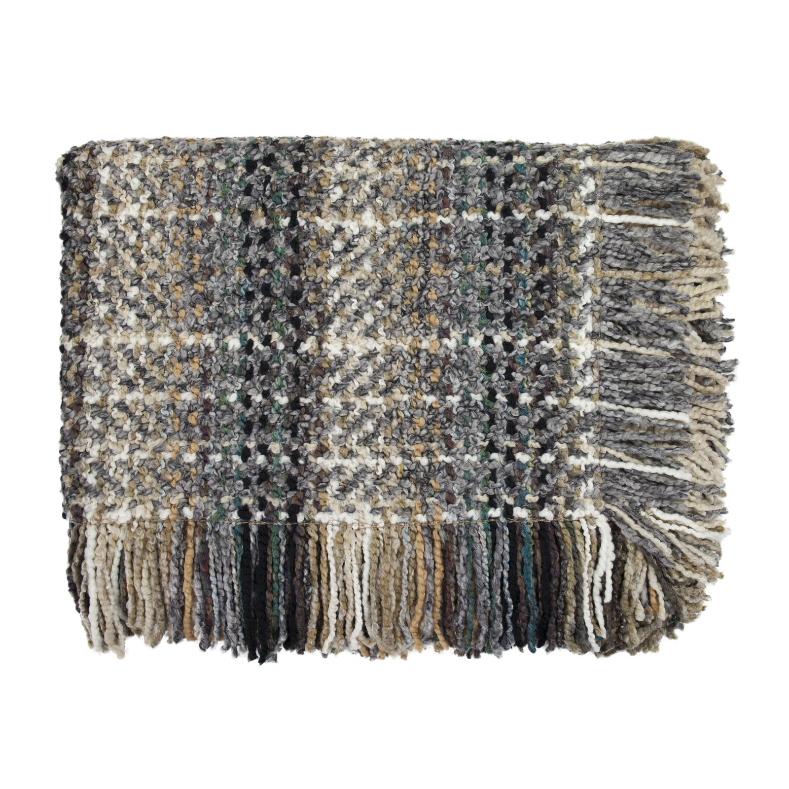 Fernie Machine Woven Throw Blanket, Platinum