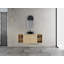 Meuble-lavabo mural 54 po avec lavabo d'art en céramique et 2 tablettes de rangement, 2 portes à fermeture en douceur, emballage KD-69950054