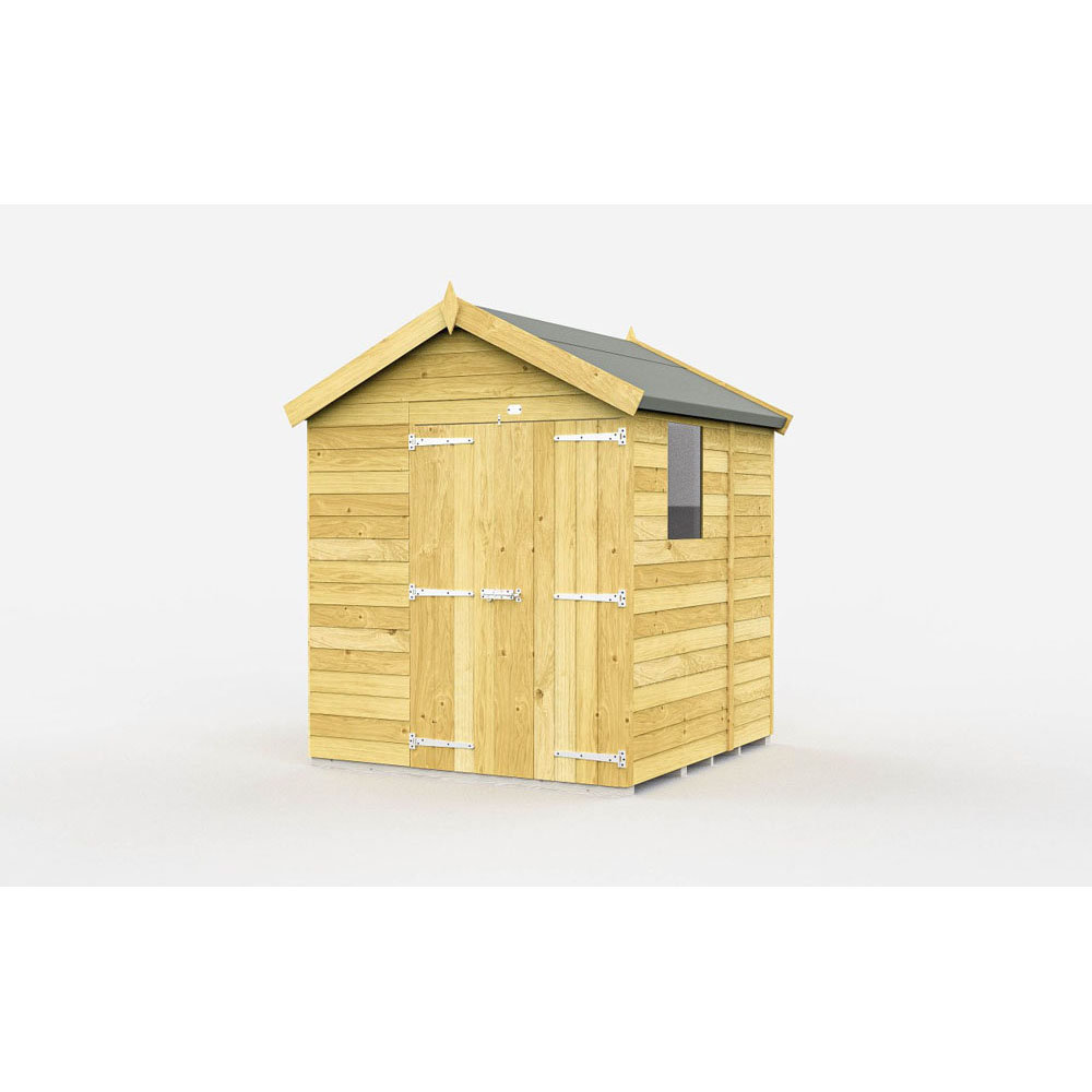 7ft x 5ft Apex Shed - Double Door with Windows
