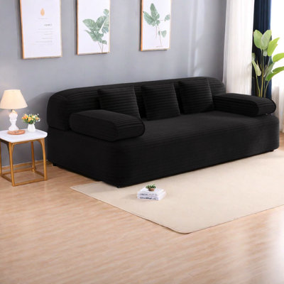 Multifunctional Frameless Sofa, Plush Corduroy 3-seater For Small Spaces