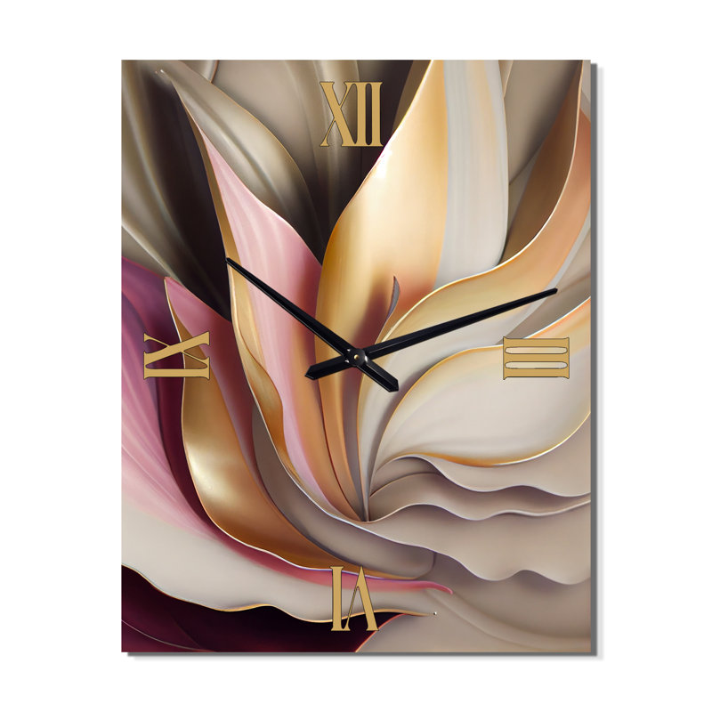 Horloge murale à encre liquide abstraite subtile Sophistication In Exquis V, Grand