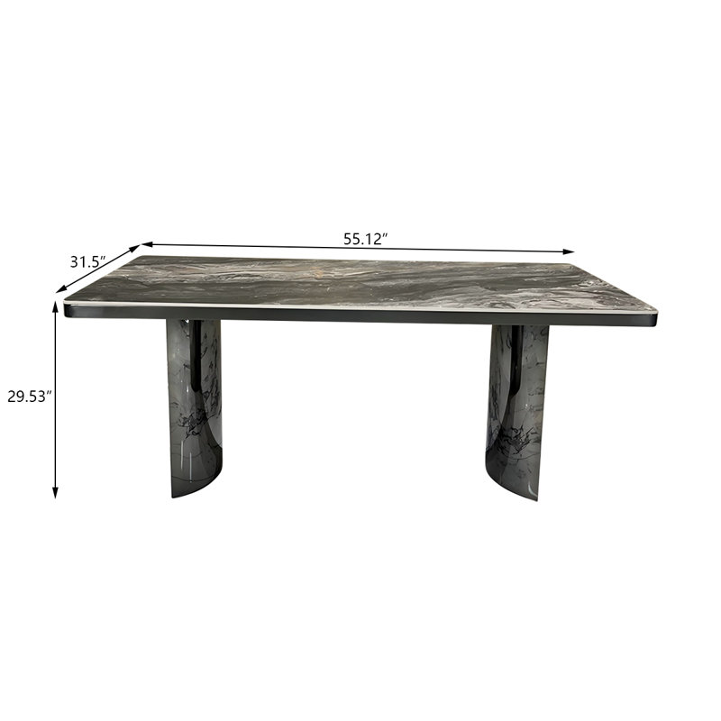 Table de salle à manger Sintered Stone, H 29,53 po x L 55,12 po x l 31,5 po