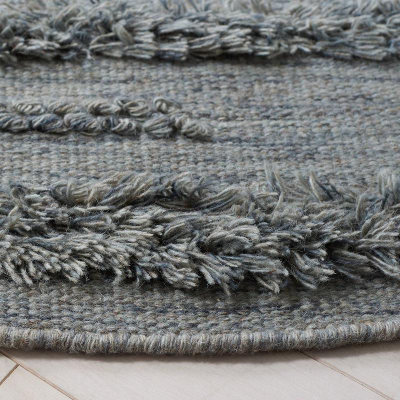 Tapis gris / ivoire tissé à la main Hartzler, Tapis de couloir 2 pi 3 po x 9 pi