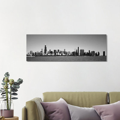 Skyscrapers At The Waterfront, Willis Tower, Chicago, Cook County - Wrapped Canvas Panoramic Print