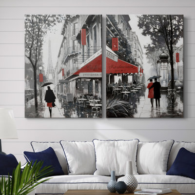 «Rainy Paris I», ensemble de 2 reproductions d'art