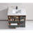 36" Vanity With Golden Brush Stainless Steel Frame And Pewter Green Finish With 2" Thick White Natual Stone Top