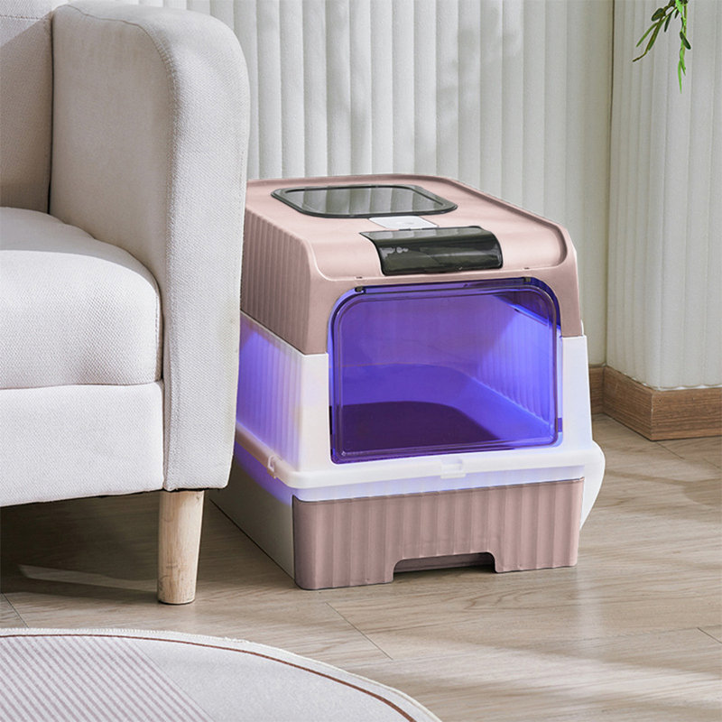 Gustavo Plastic Enclosed Litter Box with Scoop