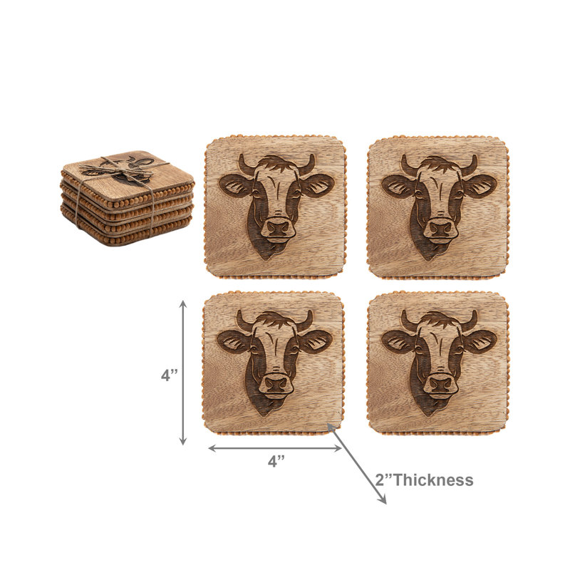 Ensemble de 4 sous-verres taureaux