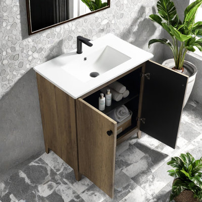 Meuble-lavabo et lavabo peu encombrant, MDF gris antique, maison moderne
