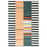Cieanna Striped Brown Multicolored Machine Woven Cotton Polyester Area Rug