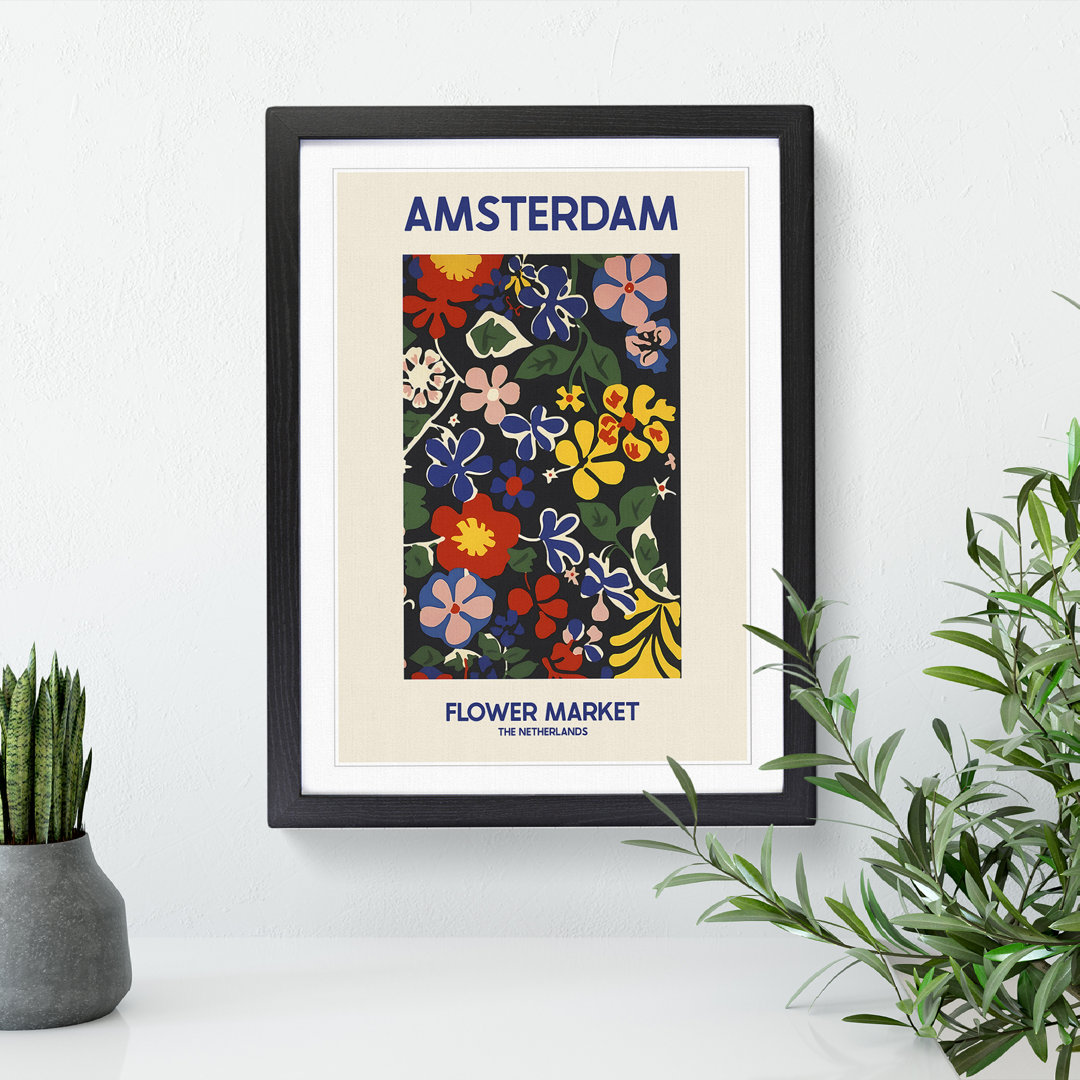 Amsterdam Flower Market Exhibition 9 - Single Picture Frame Print on Wood