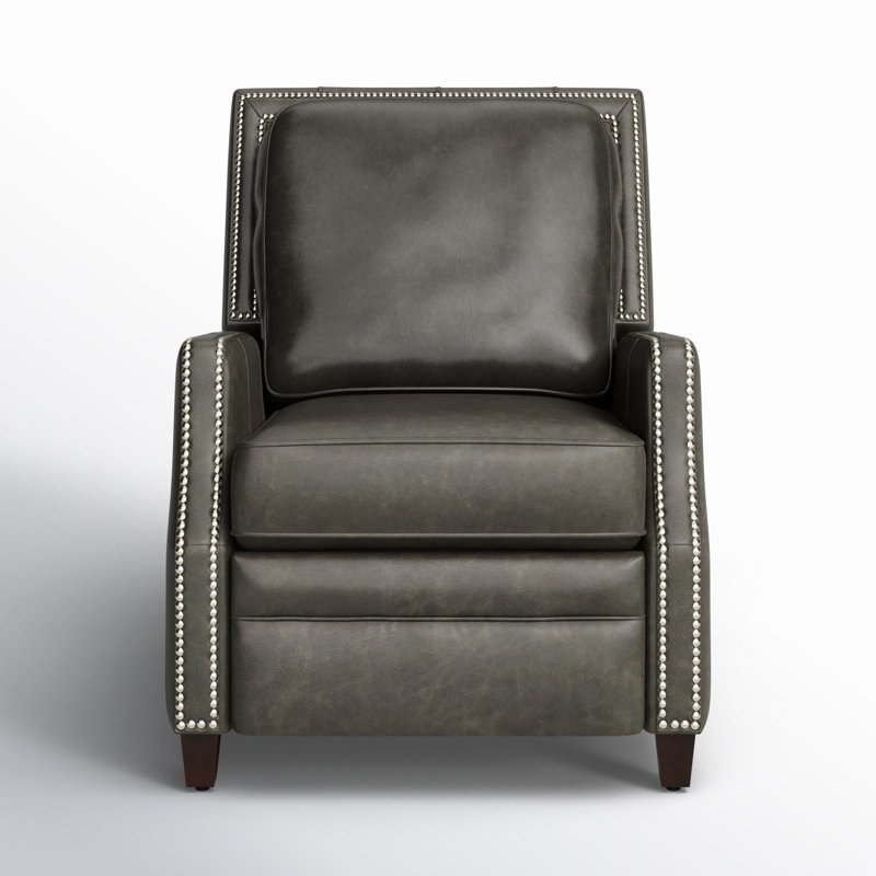 Couture Leather Recliner, Trends Aged Black Genuine Leather