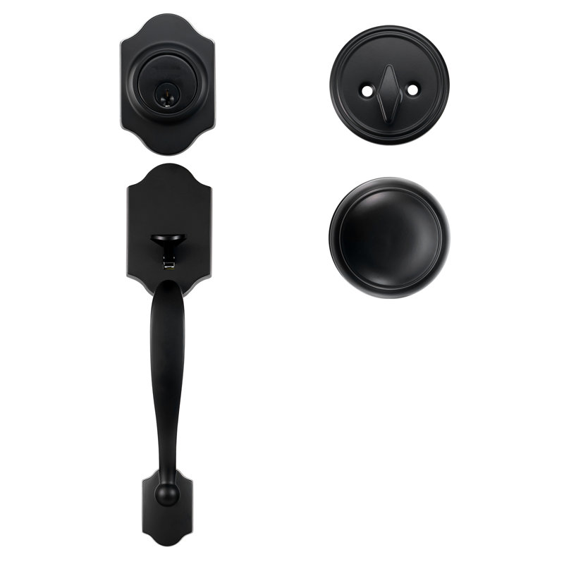 Front Door Handle and Deadbolt Set, Matte Black Front Door Lock Set
