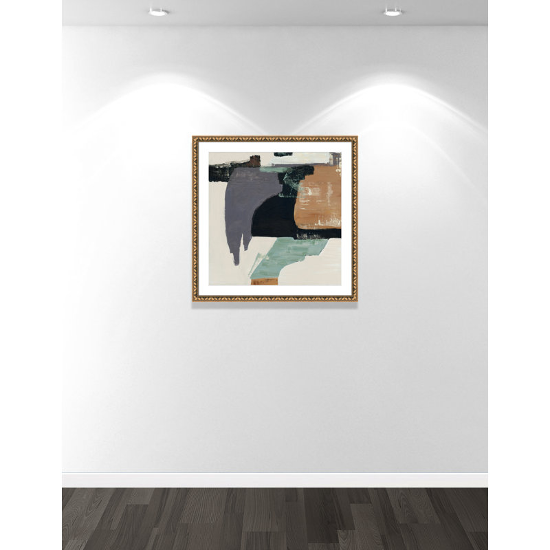 «Bold Divisions I Print» par Jacob Q, 33'' W x 33'' H, Matted Print, Gold Leaf Beads