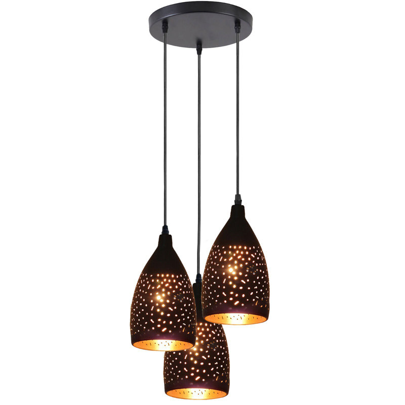 3 - Light Black Pendant, No
