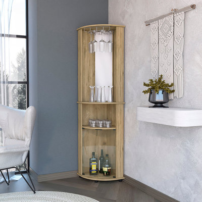 Bar de coin 2 portes 2 tablettes