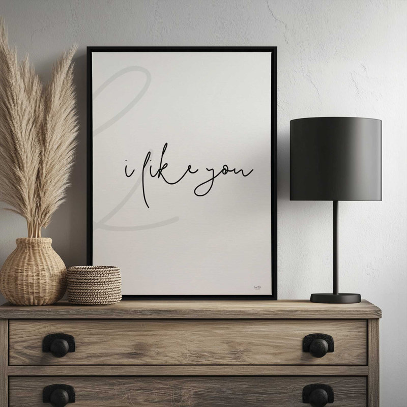 «I Like You Set 2 of 2» par Lux + Me Designs, reproduction d'art, L 24 po x H 32 po, Toile avec cadre, Argent