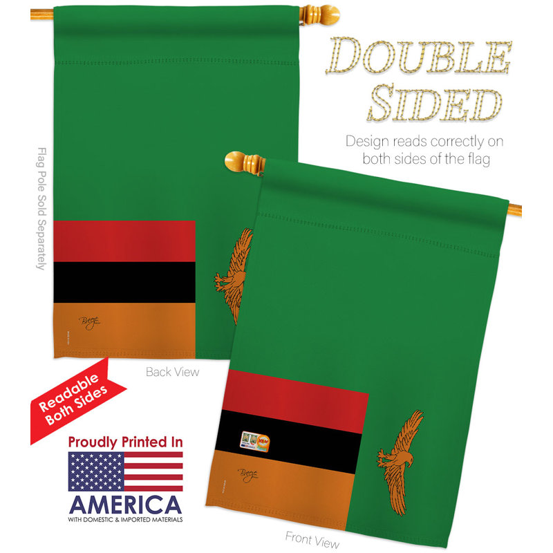 Double Sided 40'' H x 28'' W Polyester Flag Set