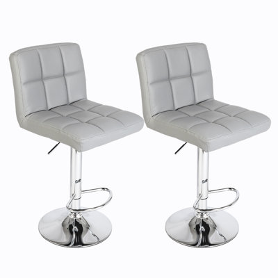Swivel Upholstered Adjustable Height Counter Stool with Metal Frame