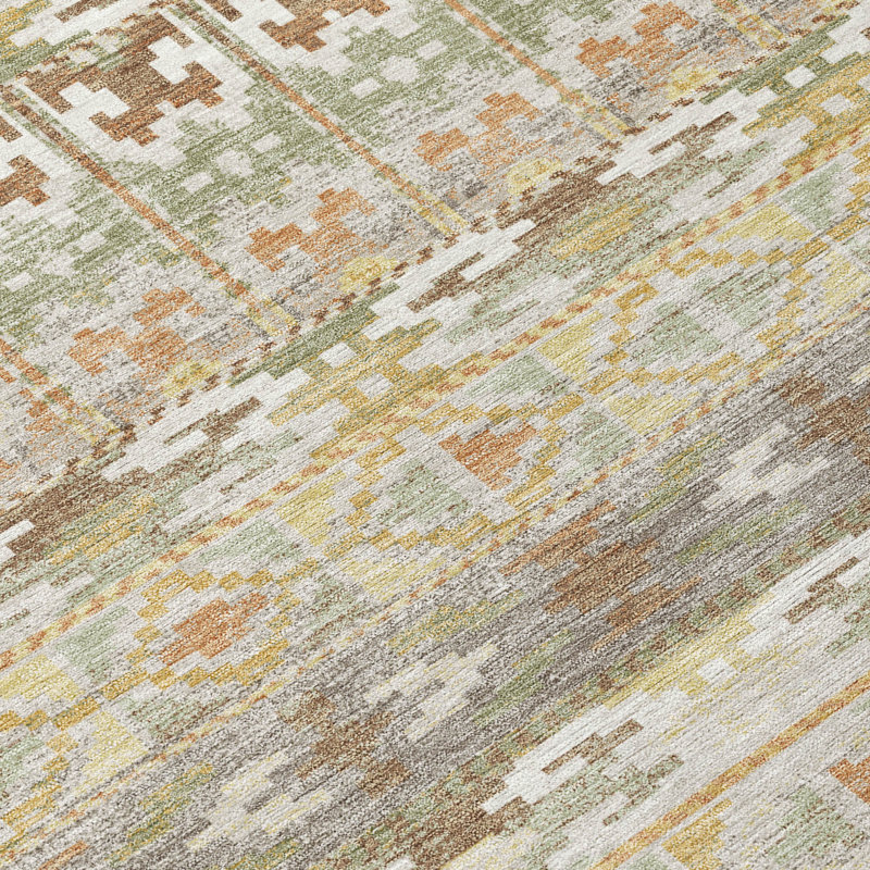 Machine Washable Indoor/Outdoor Chantille ACN2635 Lodge Rug, 2'3" x 7'6" Runner, Linen