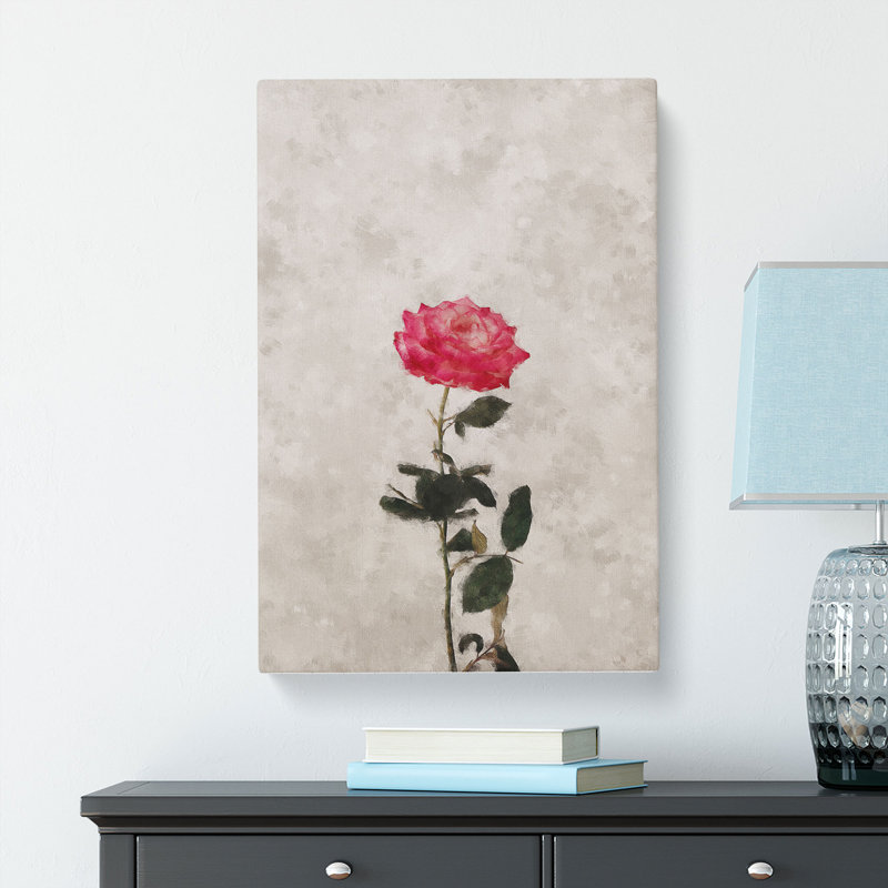 Climbing Pink Rose - Wrapped Canvas, 60cm H x 40cm W x 3cm D