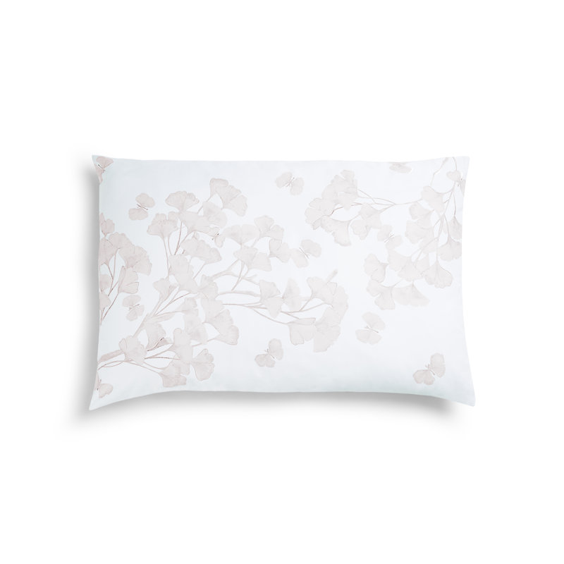 Butterfly Gingko Shams, Standard, White;Stone