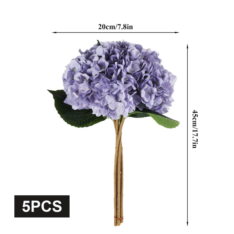 Arrangement d'hortensias en soie, Mauve