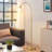 62'' Modern Standing Tall Arched/Arc Floor Lamp with adjustable Glass Shade and On/Off Foot Switch Gold Floor Lamp for Living Room