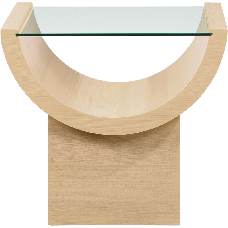 Table de bout en verre Caputto, Naturel