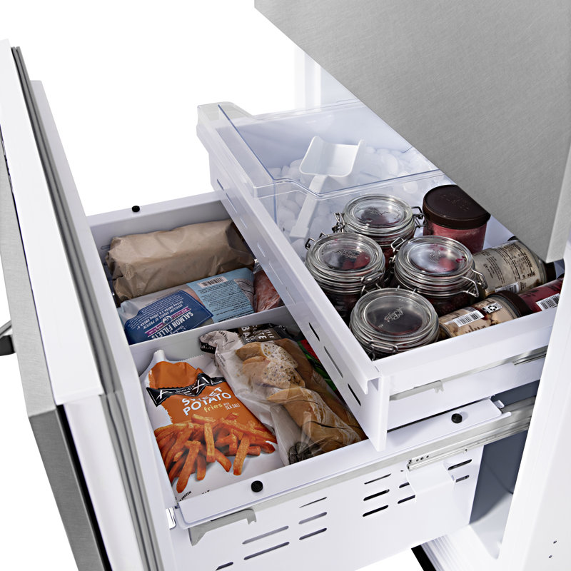 ZLINE 30 Autograph Edition 16.1 cu. ft. Built-in 2-Door Bottom Freezer Refrigerator with Accent, Satin Stainless Steel