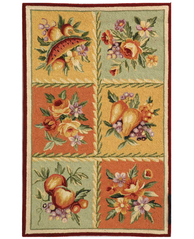 Tapis en laine crocheté à la main Kinchen, 2 pi 6 po x 4 pi