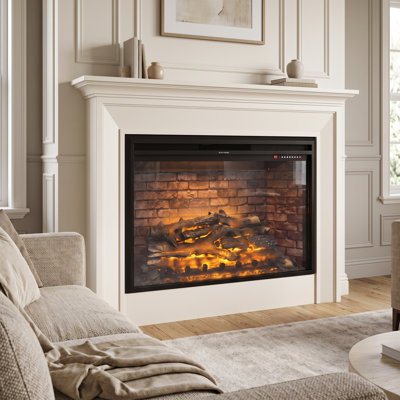 40.9" W Recessed Electric Fireplace Insert with WiFi Control & Multicolor Flames