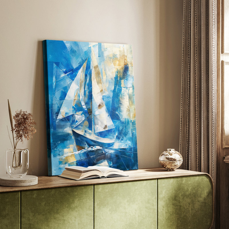 NAUTICAL Series CLxxxi - Toile tendue avec châssis de qualité supérieure - Prêt à être accroché, H 18 po x l 12 po