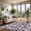 Tapis floral intérieur / extérieur-1106975645