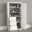 Armoire haute et large avec trois tiroirs et porte de salle de bain / bureau-1689725337