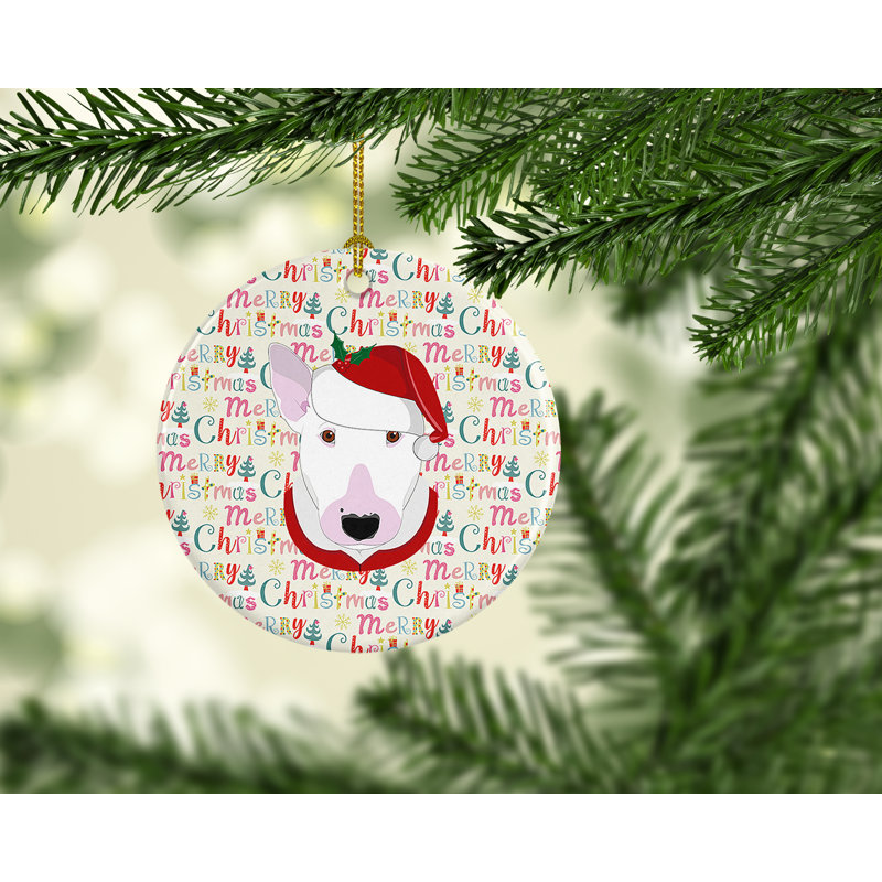 Ornement suspendu Bull Terrier Merry Christmas