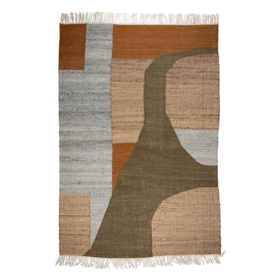 Pavilion Abstract Area Rug in Brown