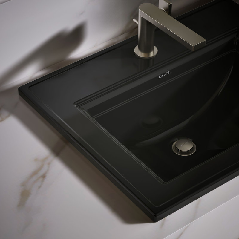 Memoirs® Stately Drop-in Bathroom Sink, Black, Single Hole