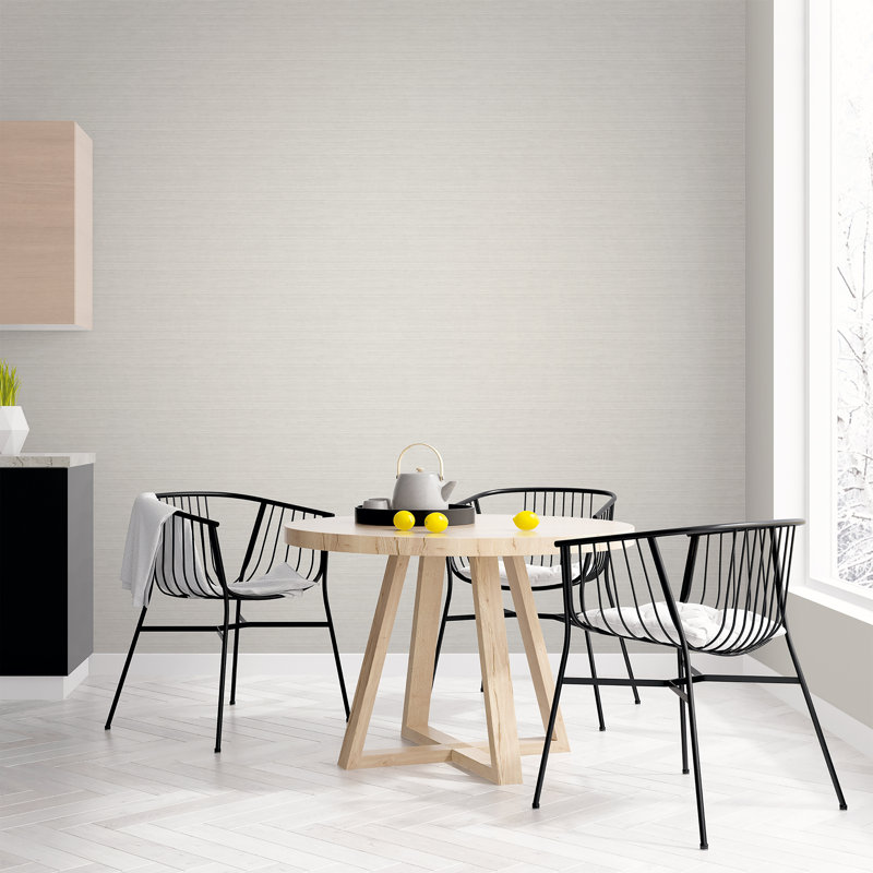Wynnewood Grasscloth Texture Effect 10m X 53cm Wallpaper Roll, Silver