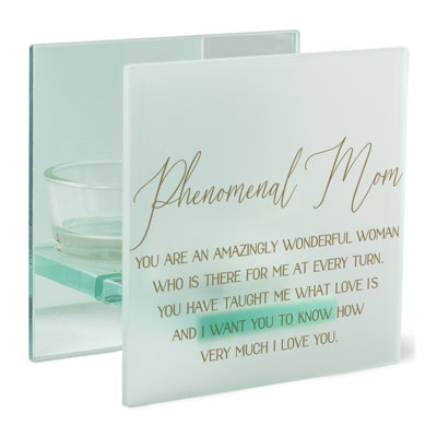 4'' H Glass Tabletop Tealight Holder with Candle Included