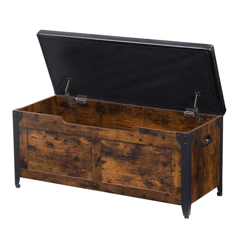 Banc de rangement avec coffre, Brun / noir
