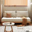Canapé-lit modulaire en coton et lin blanc crème