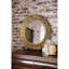 Petal Round Metal Beveled Mirror