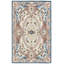 Tapis floral en laine / coton touffeté Cliatt bleu / ivoire-1595498939