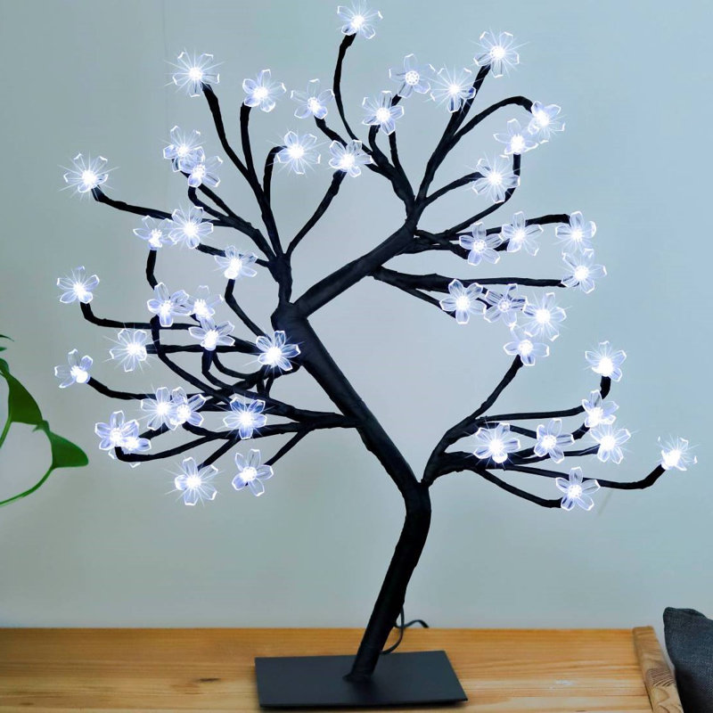 48LED Cherry Blossom Tree Table Light With Battery Powered, Cool White