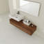 Meuble-lavabo mural de 60 po avec lavabo en résine, tiroir à fermeture en douceur et fixation flottante